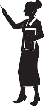 Female teacher vector silhouette illustration