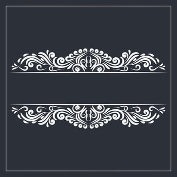 Ornament vintage luxury frame wedding invitation card text box title border islamic vector