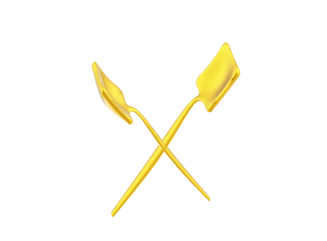 golden spoon. 3D illustration png