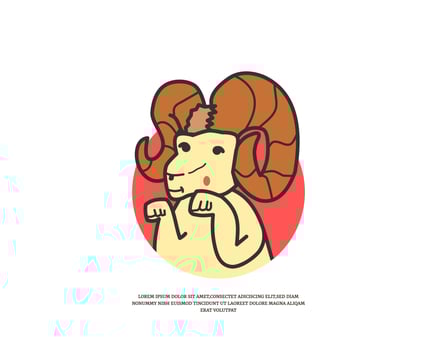 goat mascot cute illustration vector