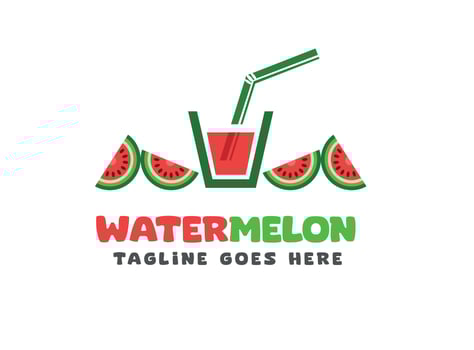 watermelon juice logo - watermelon minimal juice logo - juice logo- water melon juice vector - minimal watermelon logo - - summer vectors