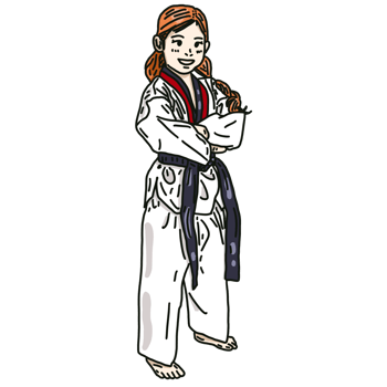 person in a taekwondo suit png