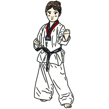 Taekwondo child in uniform png