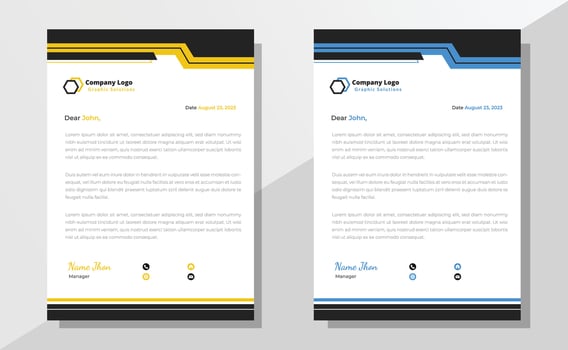 Modern professional corporate letterhead design, letter head, letterhead, creative business or company letterhead design template vector