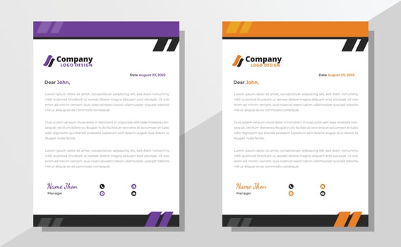 Modern professional corporate letterhead design, letter head, letterhead, creative business or company letterhead design template vector