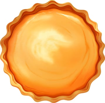 Pumpkin Pie Top View Isolated Hand Drawn Painting Illustration vector