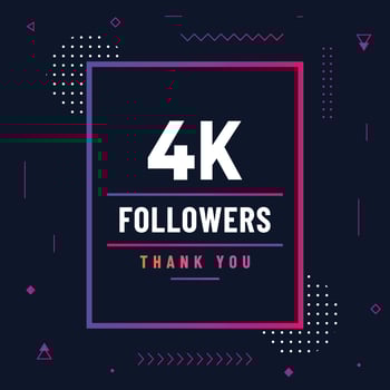 Thank you 4k subscribers or followers. web social media modern post design vector