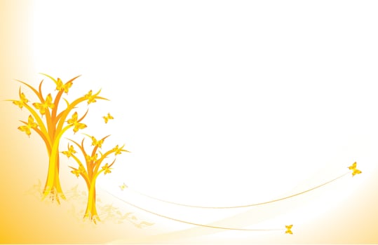 Butterflies on autumn vector