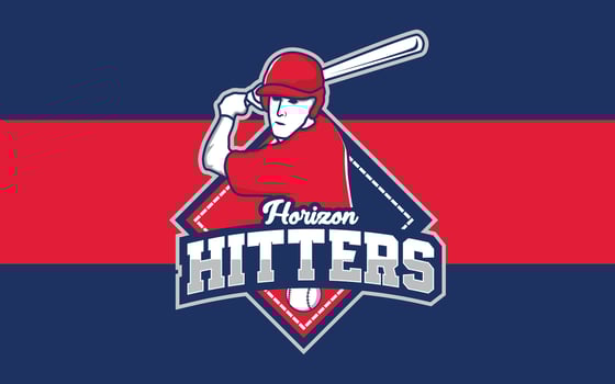 Horizon hitters baseball logo, baseball player illustration mascot Modern professional emblem for baseball team vector