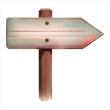 Wooden Signpost Isolated Detailed Hand Drawn Painting Illustration vector