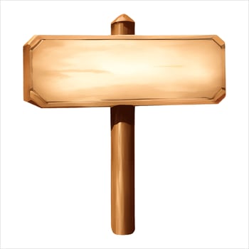 Wooden Signpost Isolated Detailed Hand Drawn Painting Illustration vector