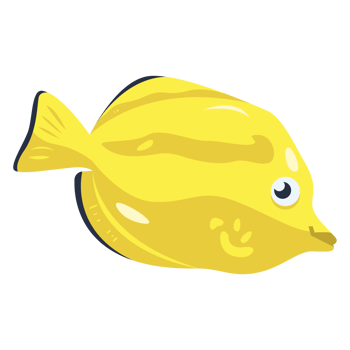 Zebrasoma Fish 2D Color Illustrations png