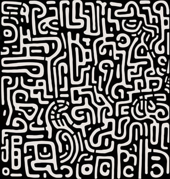 black and white geometric pattern, in the style of organic shapes and curved lines, minimalist strokes, keith haring, soft lines, abstract minimalism appreciator, thick impasto texture, bold colors vector