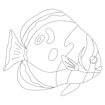 Black Butterfly Fish 2D Outline Illustrations png