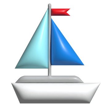Sailboat design icon 3d rendering png