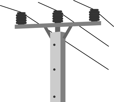 high voltage power electric pole with wire transmit electricity png