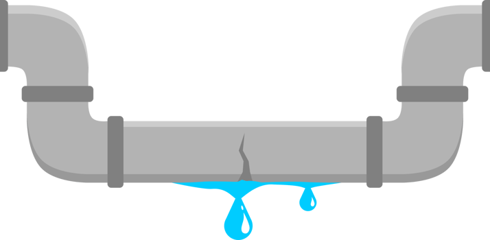 Leaky water plumbing pipe png
