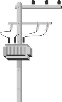 Electric pole with transformer png