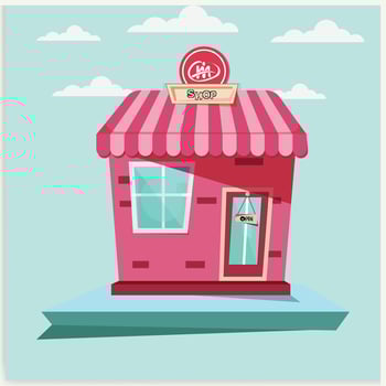 Store icon. Shop icon. Flat design. Vector illustration
