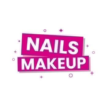 Nails makeup girls ladies makeup love cosmetics text word icon label design vector