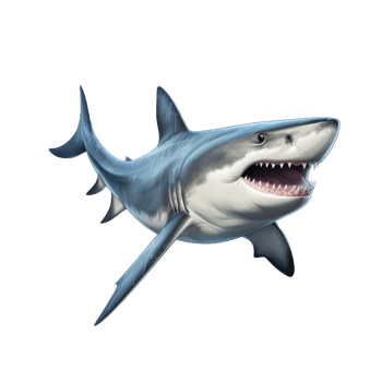Angry shark isolated png