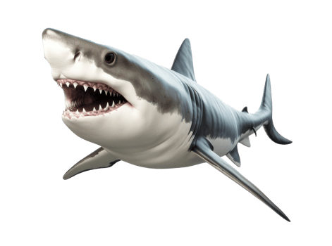 Angry shark isolated png