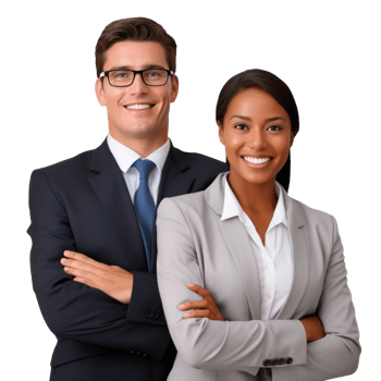 Happy multi ethnic business couple isolated png