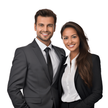Happy multi ethnic business couple isolated png