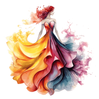 Watercolor fashion illustration isolated png
