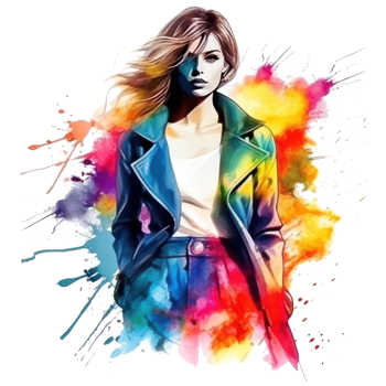 Watercolor fashion illustration isolated png