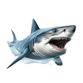Angry shark isolated png