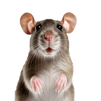 Cute rat face isolated png