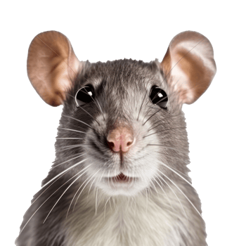 Cute rat face isolated png