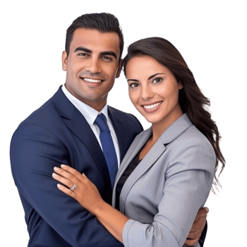 Happy multi ethnic business couple isolated png