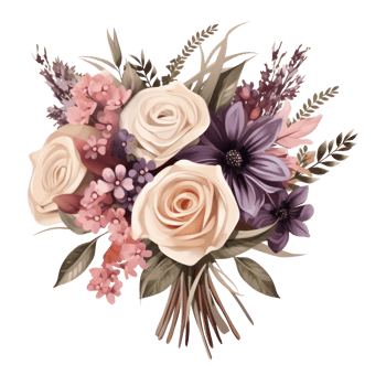 Wedding flower bouquet isolated png
