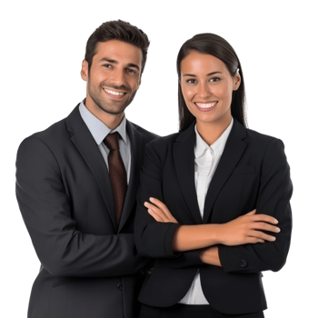 Happy multi ethnic business couple isolated png