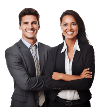 Happy multi ethnic business couple isolated png