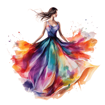 Watercolor fashion illustration isolated png