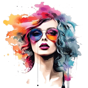 Watercolor fashion illustration isolated png