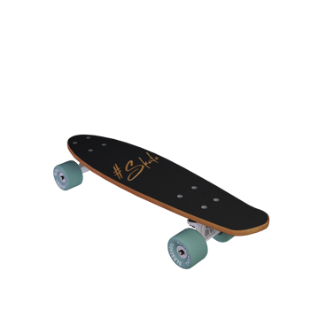 a skateboard with wheels on a transparent background png