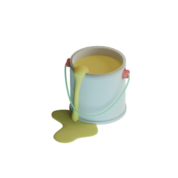 a bucket of paint on a transparent background png