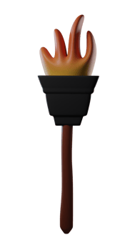 a torch with flames on it, on a transparent background png