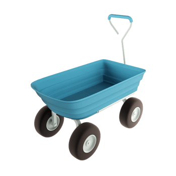 a blue wheelbarrow on a transparent background png