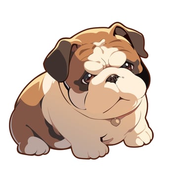 Dog on a white background. Cute animal in cartoon style. vector