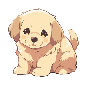 Dog on a white background. Cute animal in cartoon style. vector