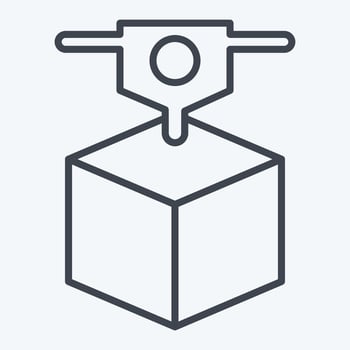 Icon 3D Printing. related to 3D Visualization symbol. line style. simple design editable. simple illustration vector