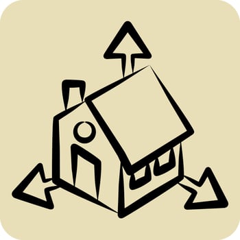 Icon Architectural Design. related to 3D Visualization symbol. hand drawn style. simple design editable. simple illustration vector