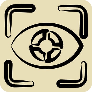 Icon Eye Tracking. related to 3D Visualization symbol. hand drawn style. simple design editable. simple illustration vector