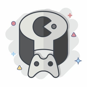 Icon VR Game. related to 3D Visualization symbol. comic style. simple design editable. simple illustration vector