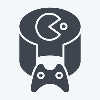 Icon VR Game. related to 3D Visualization symbol. glyph style. simple design editable. simple illustration vector